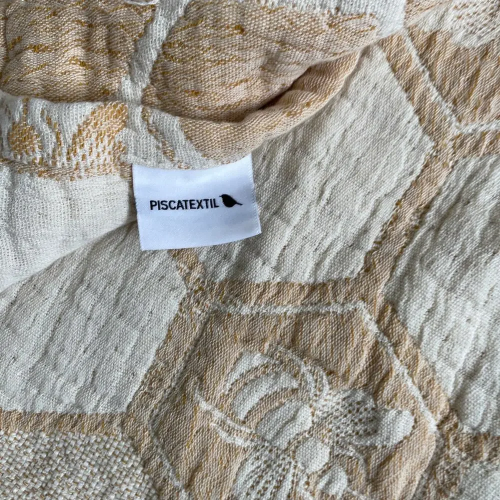 Gold Bumblebee Honeycomb Throw Blanket 50x70 Cotton Made in Portugal NEW